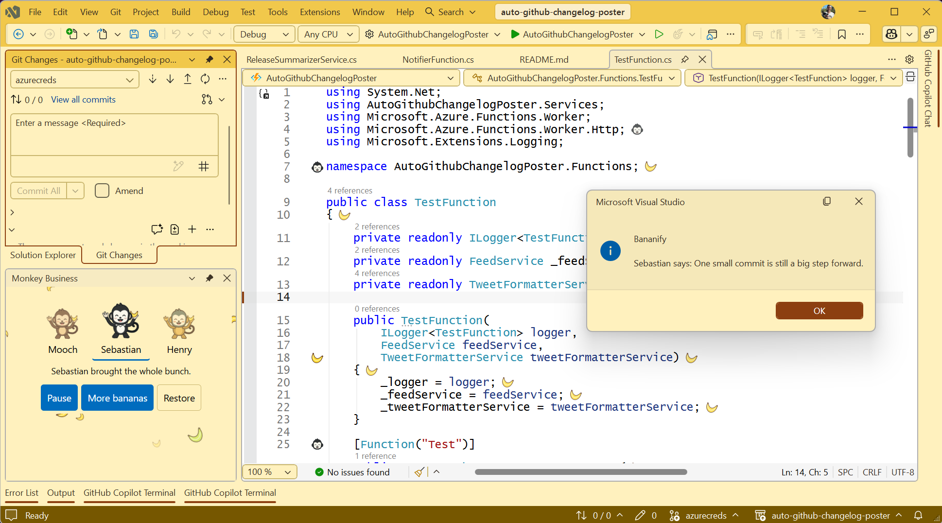 Bananify running in Visual Studio
